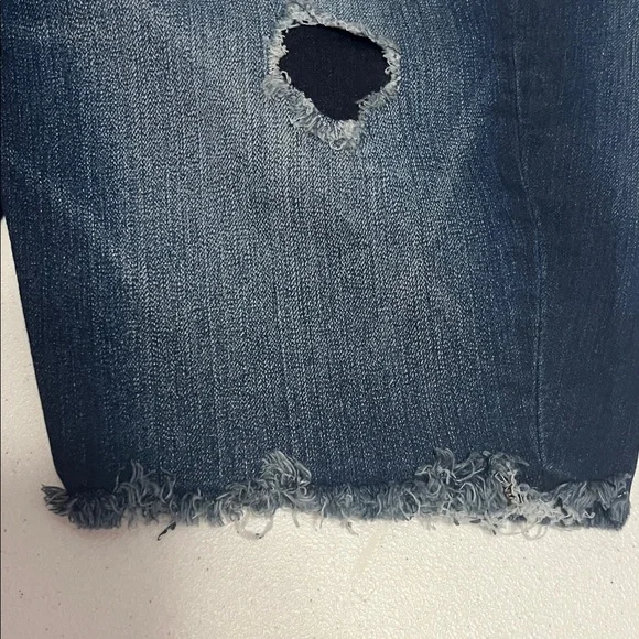 Express Blue Ripped Denim Shorts - Picture 6 of 8